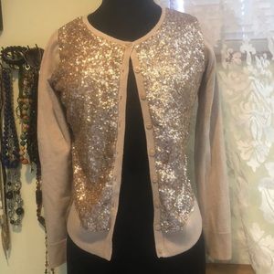 Rose gold cardigan sweater